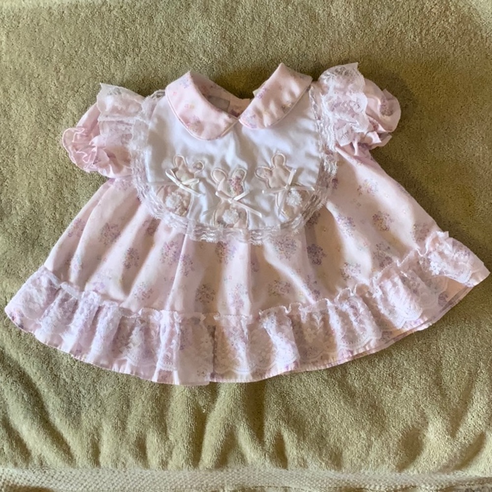 Vintage Baby Dress and Bib Set